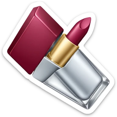 labial bordo packaging cromado  sticker
