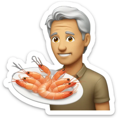 middleage who loves shrimp sticker
