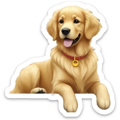 golden retriever on the playground sticker