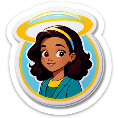 Michelle with halo sticker