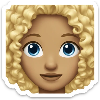 blonde curly blue eyed girl sticker