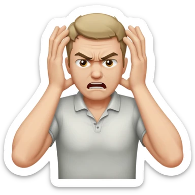 guy grabbing neck with hands angry  sticker