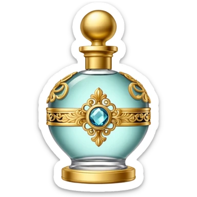 bottle of perfume gold exquisite large takes all the space

 sticker