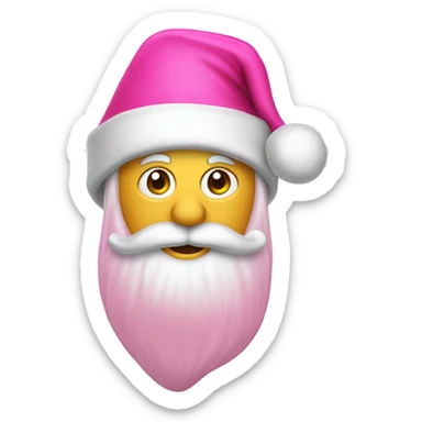 Pink skarkly santa hat sticker