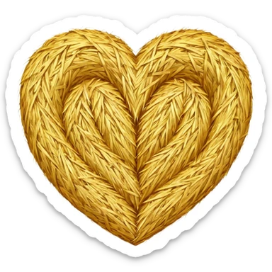 heart with autumn hay bales sticker