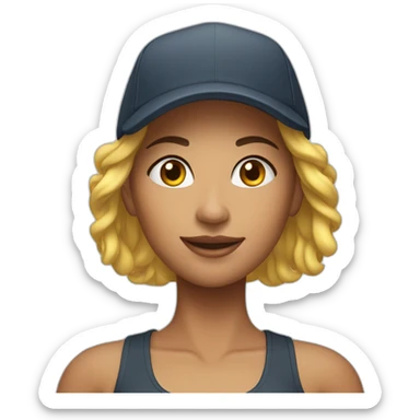 fitness woman with cap sticker