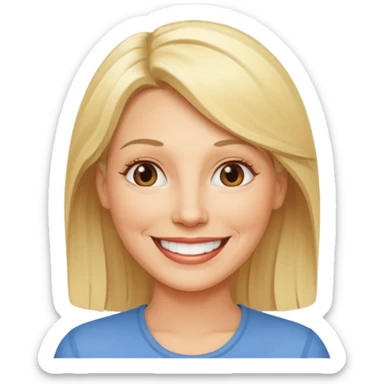 A 45-year-old blonde woman sticker