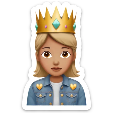 Birthday crown jean jacket sticker