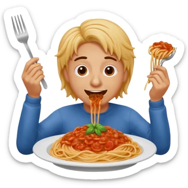 Tung tung sahur eating spaghetti  sticker