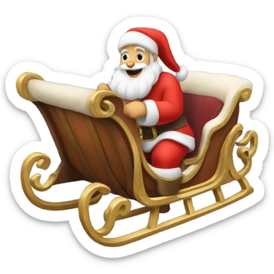 santa claus sleigh sticker