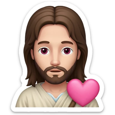 jesus con un corazón rosa sticker
