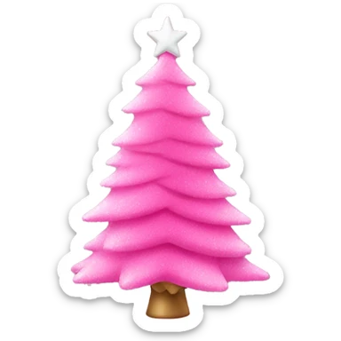 Pink Christmas tree sticker