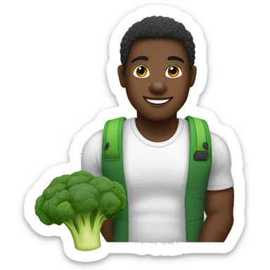 healthy black person with broccoli sticker