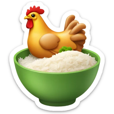 chicken and veggies with rice bowl sticker