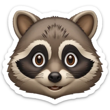 smiling raccoon sticker