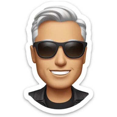 Elon musk with ulta sunglasses  sticker