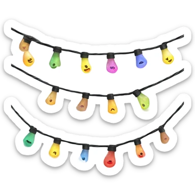 string of rainbow fairy lights sticker