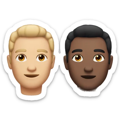 Men hair black eye left red ans right eye purple and black sticker