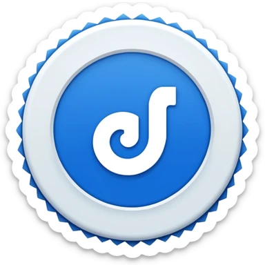 A high-resolution 2D icon of an Instagram-style verified badge. 8 jagged circle sticker