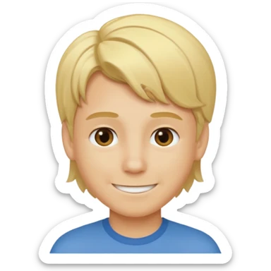 Je veux un garçon blond qui montre à la caméra ses cheveux avec des mèches blondes sticker