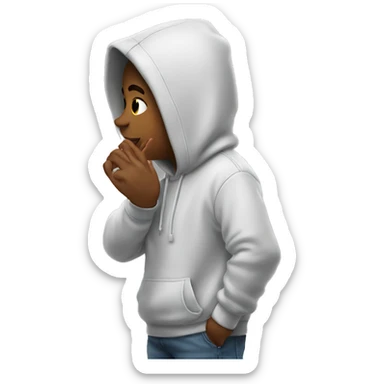 Blowing kiss with hoodie on  sticker