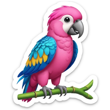 pink parrot sticker