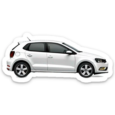 White Volkswagen polo beats sticker