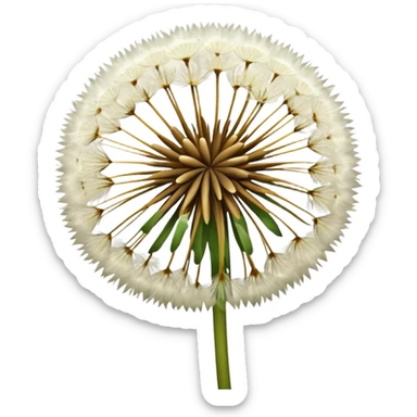 a dandelion flower with many blow-seeds on it sticker