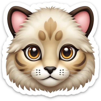 cute big cat face with big eyes sticker