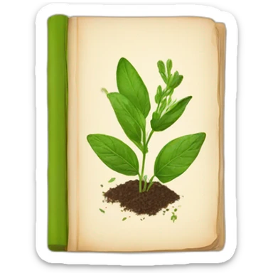 book with herbs written on the cover sticker