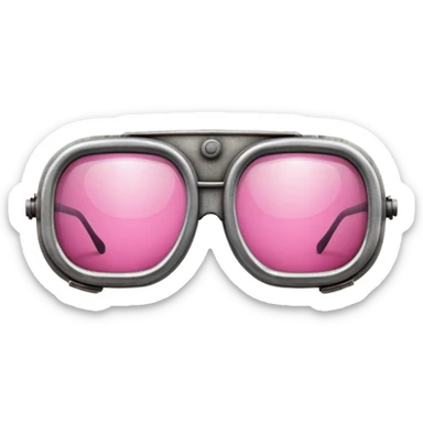 retro style welding glasses with pink lenses, vintage safety eyewear sticker