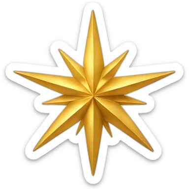 eight pointed golden fantasy star sticker