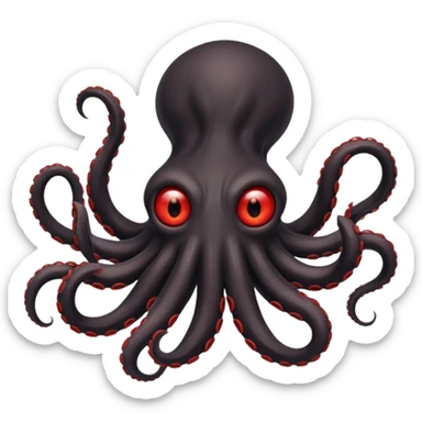 black tentacled creature with a large red eye and clawed tips, not an octopus, dynamic pose sticker