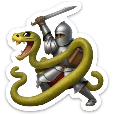 Knight fight fighting a 3 headed snake sticker