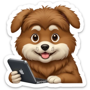 Cachorro ou amigo irritando o celular no computador sticker