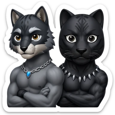 Wolf friend with black panther sticker