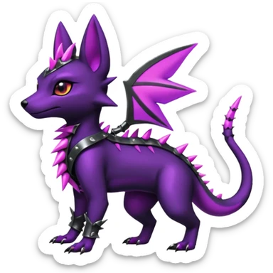 Shiny Dark Edgy Gothic Gloomy Futuristic Salandit-Umbreon-Shaymin-Delcatty-Hybrid (Full body) sticker