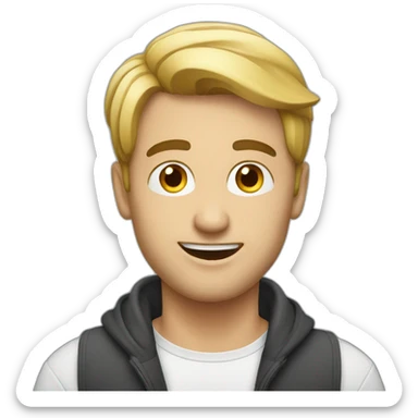 european guy using laptop sticker