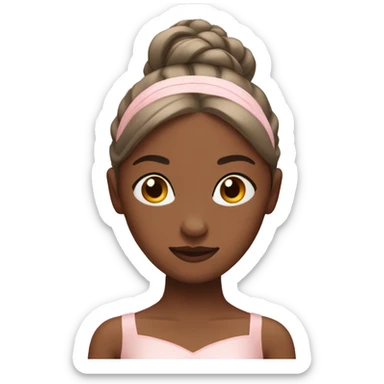 ballerina with brown skin and eyes closed sticker