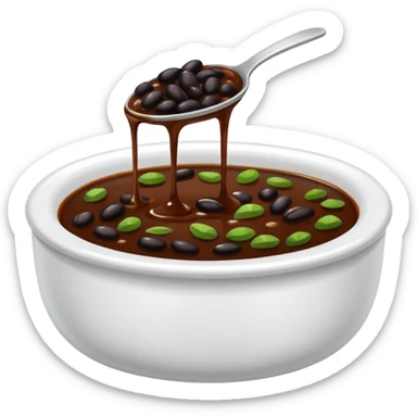 small dish of black bean sauce, rich dark color sticker