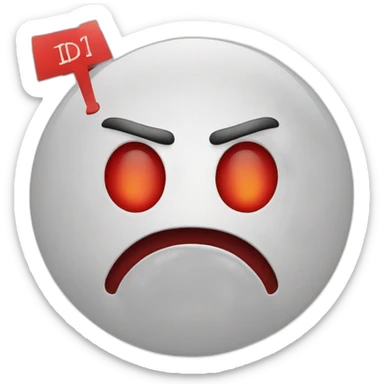 Angry emoji with a Sign, with SHUT UP in red sticker