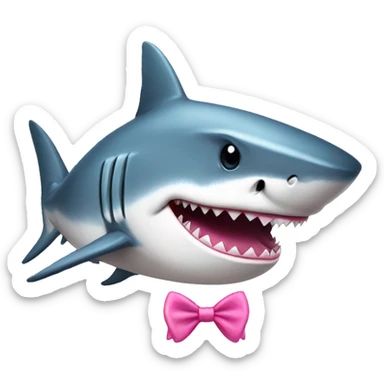 A shark with a pink bow  sticker