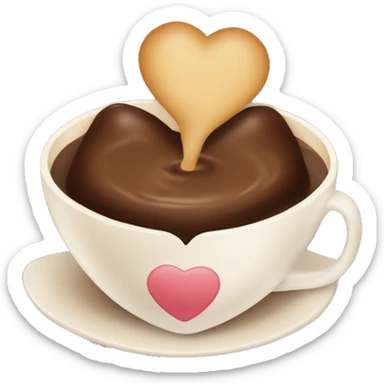 Heart with vainilla and chocolate coffe with a cozy vibe  sticker