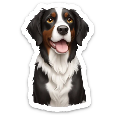 black and white crossbreed brittany spaniel and border collie sticker