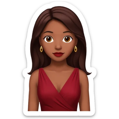 Farrah Franklin from Destiny's Child with long dark brown hair, dark red outfit sticker