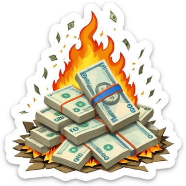 exploding stack of russian ruble notes sticker