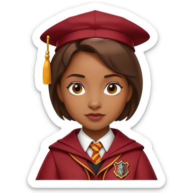 Angelina Johnson in harry potter, wear hogwarts gryfindor uniform sticker