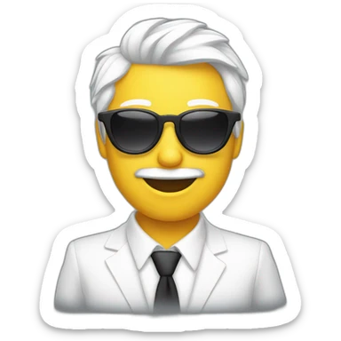 Chat blanc avec des lunettes de soleil  sticker