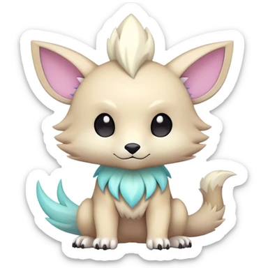 cool colorful chibi pastel edgy fantasy animal hybrid Fakemon full body sticker