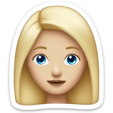 girl with blonde straight hair and blue eyes sticker